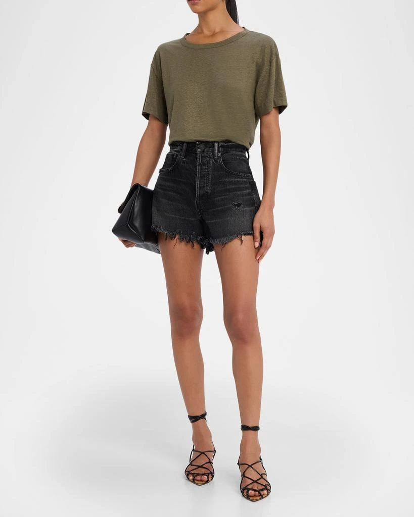 MOUSSY VINTAGE Harrington Distressed Denim Shorts 2