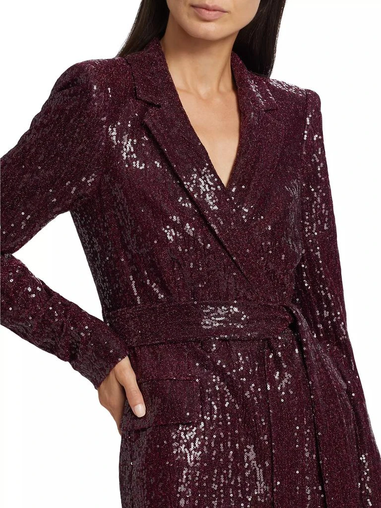 Badgley Mischka Sequined Tie-Waist Blazer 6