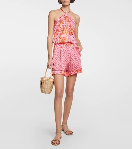 Poupette St Barth Isabelle floral satin shorts 2