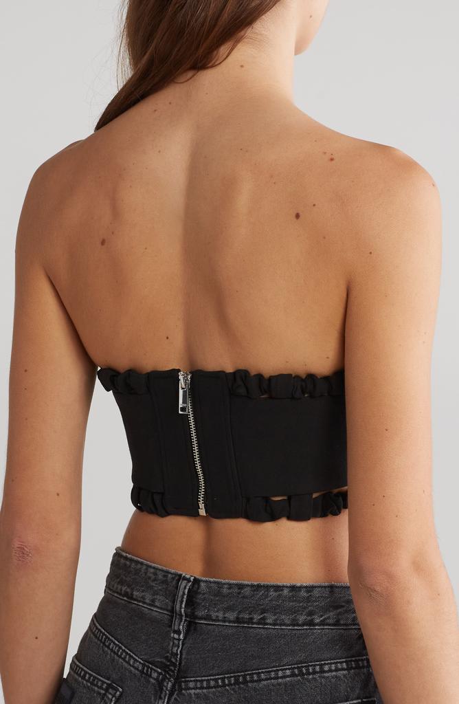 Ganni Ruched Suiting Corset Top