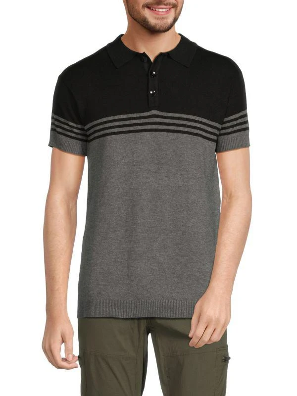 Spring + Mercer Two Tone Sweater Polo 1