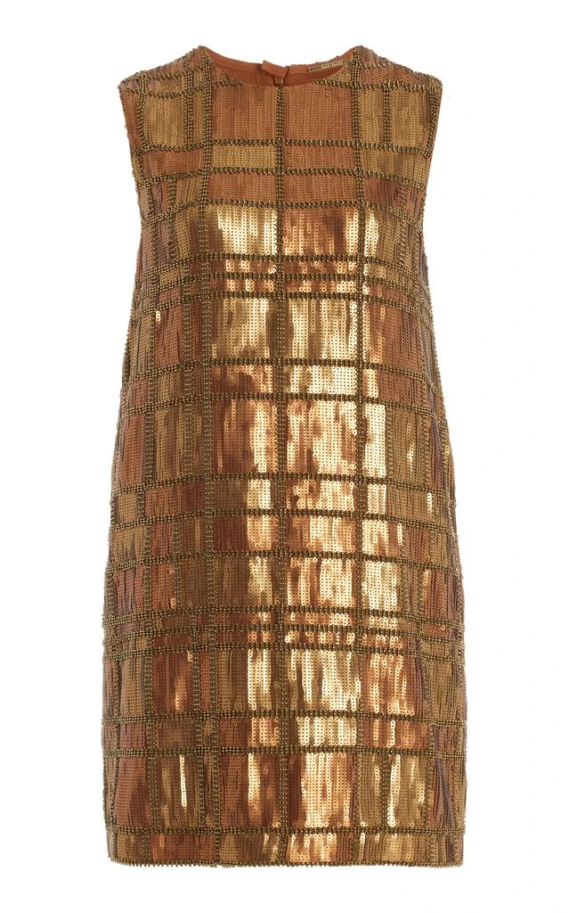 Alexis Alexis - Emani Metallic Mini Dress - Brown - S - Moda Operandi 1
