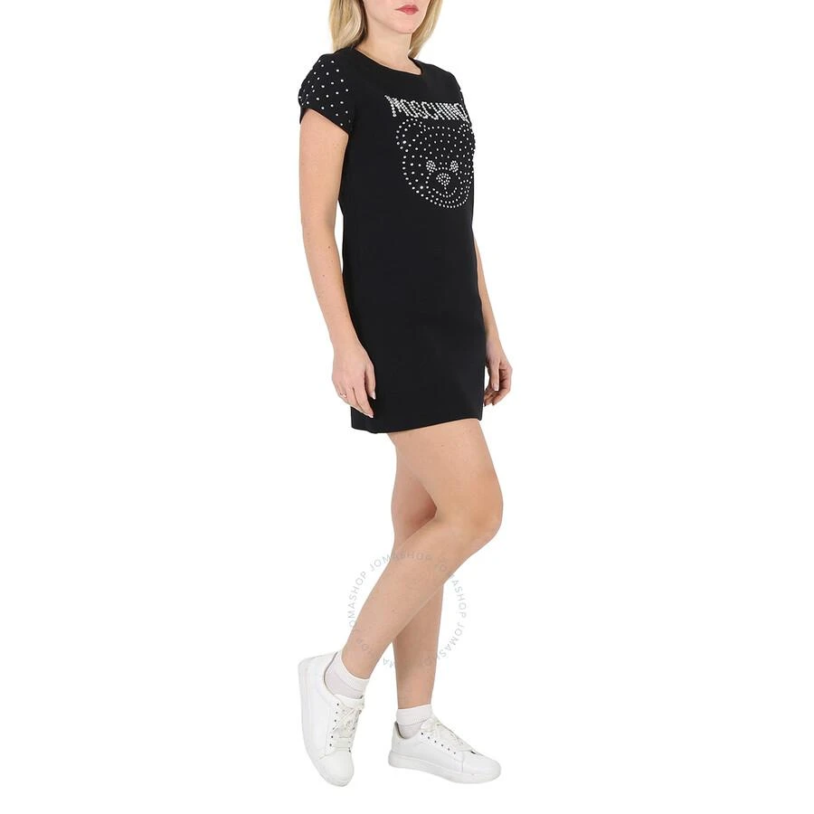 Moschino Black Stretch-Cotton Teddy Crystal T-Shirt Dress 2