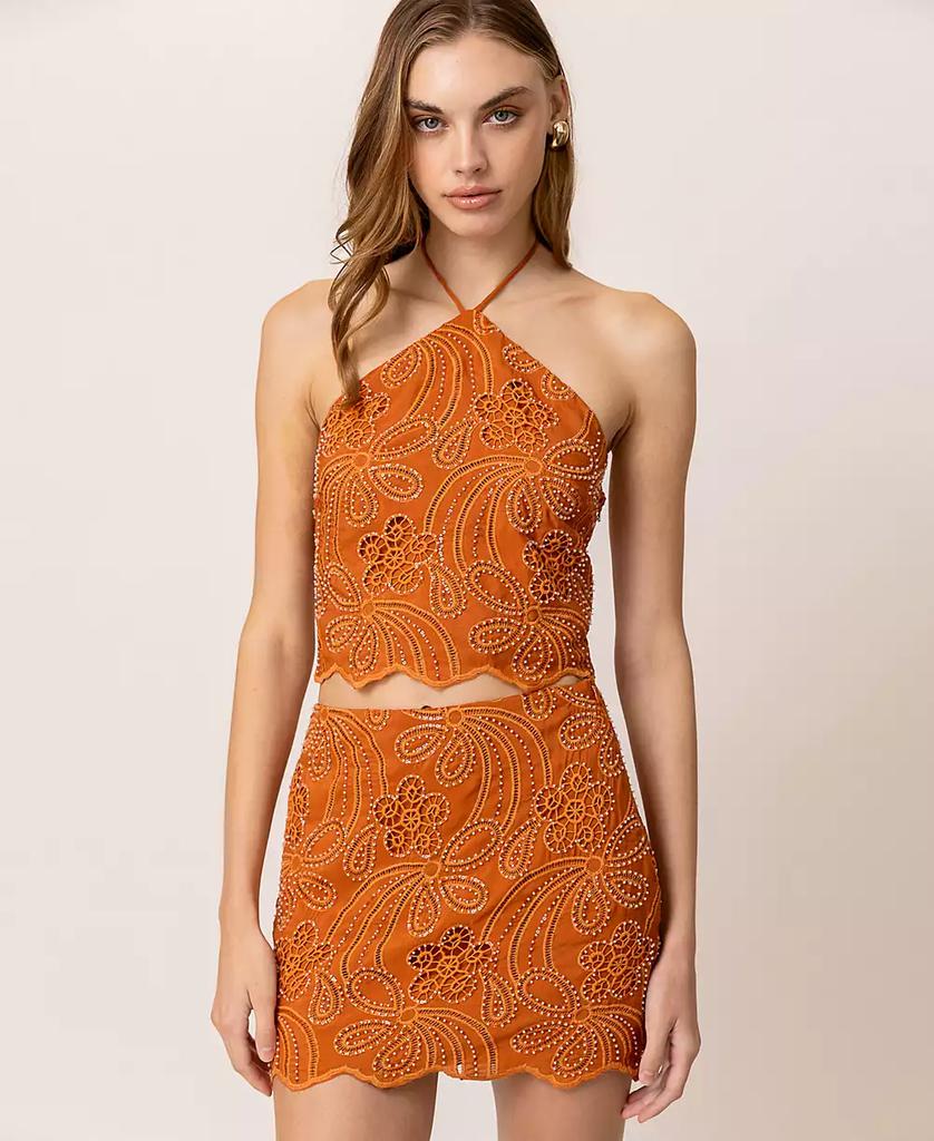 Line & Dot Women's Isabella Embroidered Beaded Mini Skirt