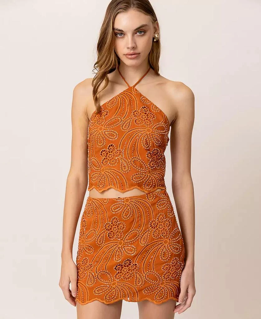 Line & Dot Women's Isabella Embroidered Beaded Mini Skirt 1