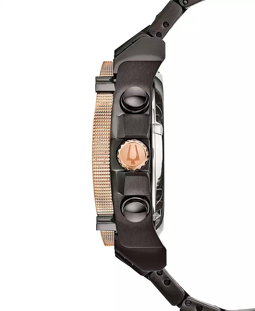 Bulova Men's Precisionist Champlain Diamond-Accent Gray & Rose Gold-Tone Stainless Steel Bracelet Watch 46.5mm
