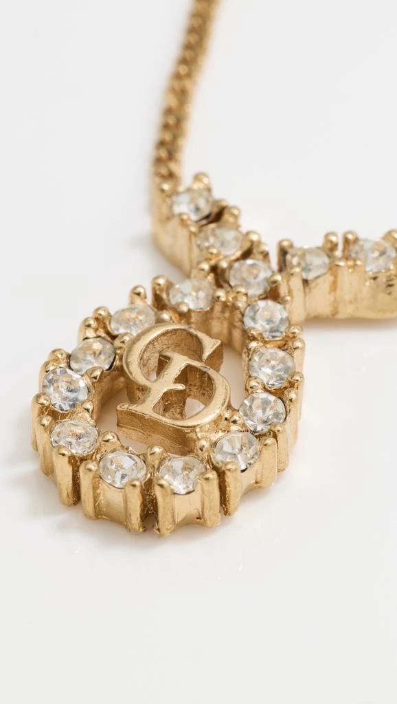 What Goes Around Comes Around Dior Gold Crystal CD Necklace 3