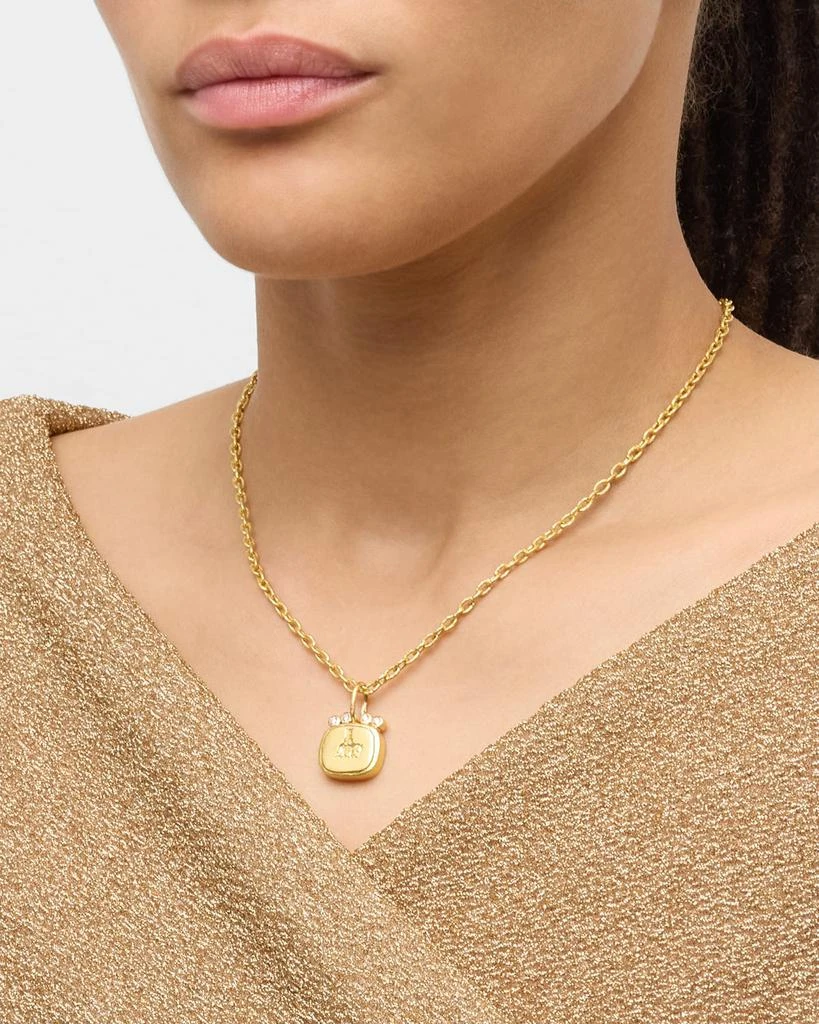 Elizabeth Locke 19K Yellow Gold Elephant Castle Pendant with 2mm Diamonds 2