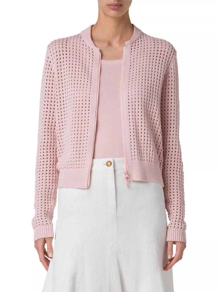 Akris Chunky Knit Mesh Cardigan Bomber 3