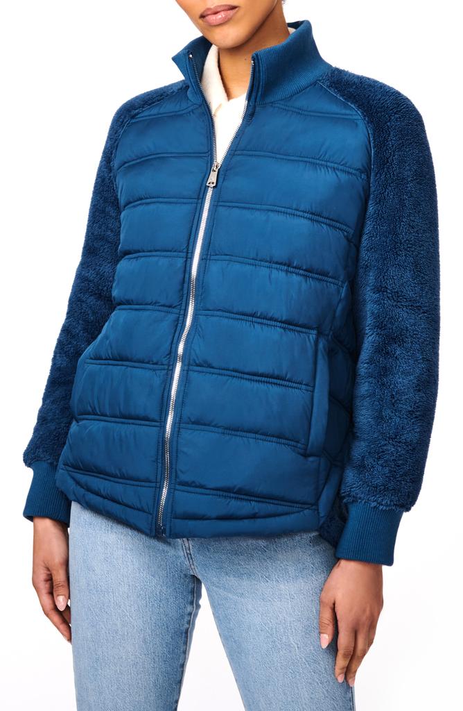 Bernardo Mixed Media Puffer Jacket