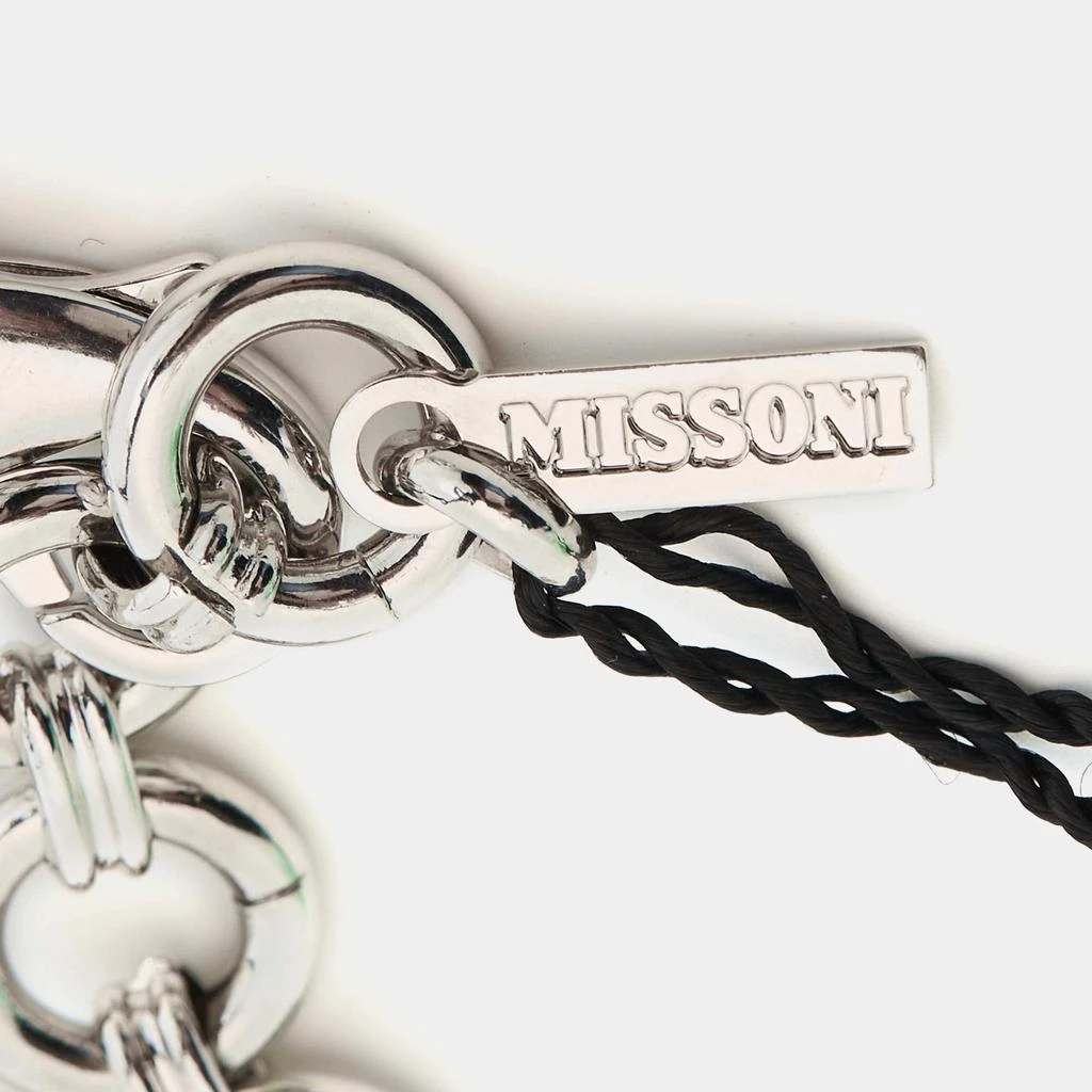 Missoni Missoni Enamel Silver Tone Geometric Shaped Long Necklace 8