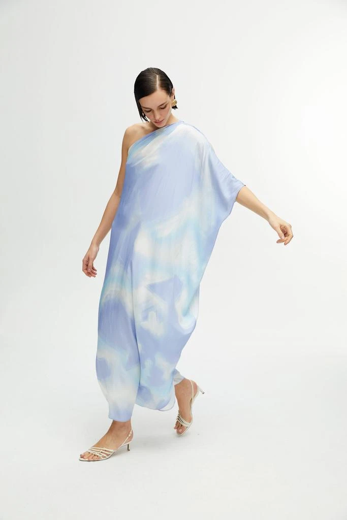 Nocturne One-Shoulder Cape Midi-Dress 1