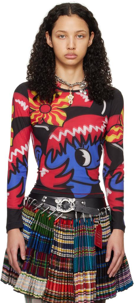 CHOPOVA LOWENA Black & Red Big Girl Long Sleeve T-Shirt