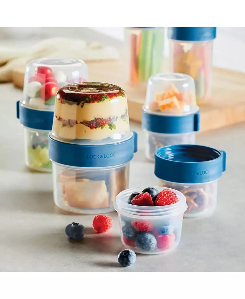 Lock & Lock Easy Essentials Twist Two Way Food Storage Container Set, 12-Piece, Clear 3