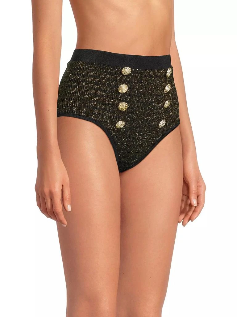 PatBO Metallic High-Waisted Bikini Bottom 4