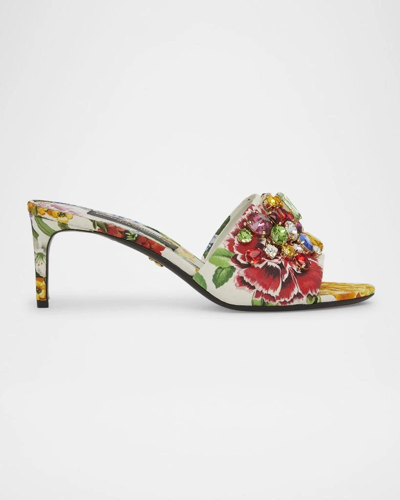 Dolce & Gabbana Keira Floral Jeweled Mule Sandals 1