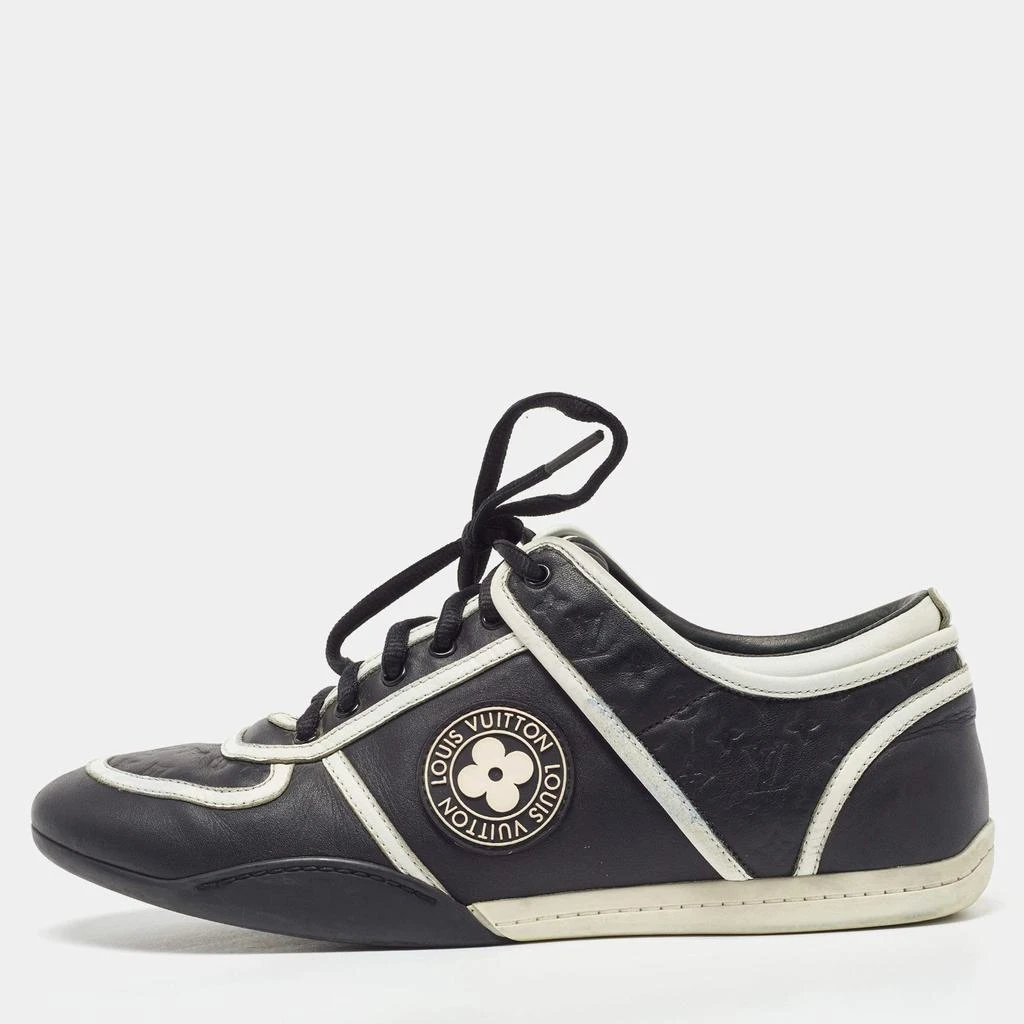 Louis Vuitton Louis Vuitton Black/White Monogram Embossed Leather Low Top Sneakers Size 37 1