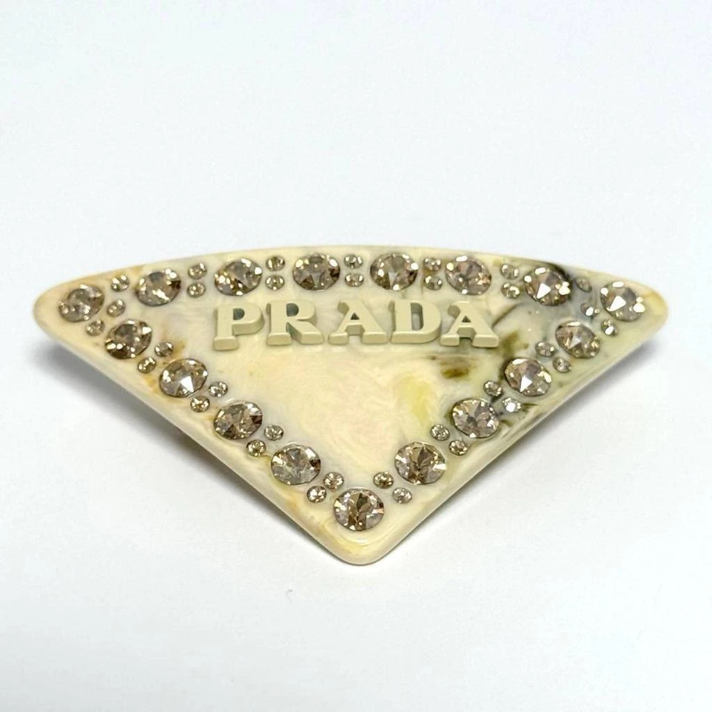 Prada Metal Resin Rhinestone Barrette (Pre-Owned) 2