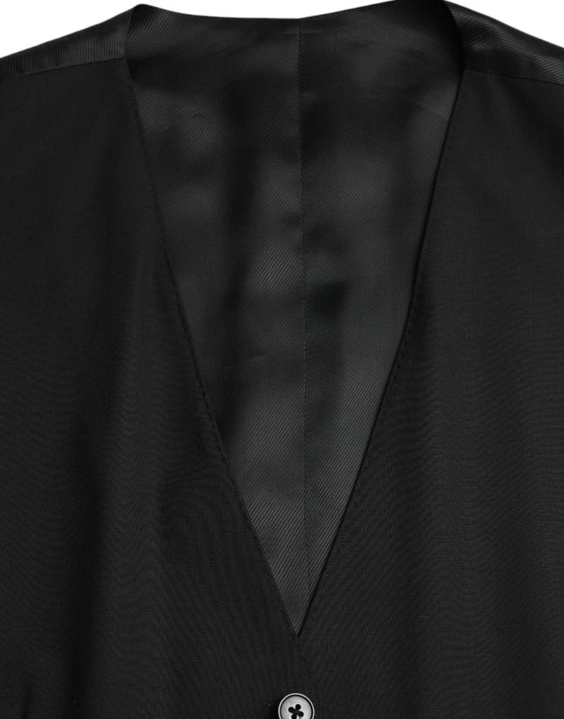 Dolce & Gabbana Dolce & Gabbana Black Wool Formal Dress Waistcoat Vest 6