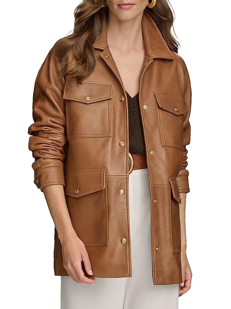 Donna Karan Leather Field Jacket 6