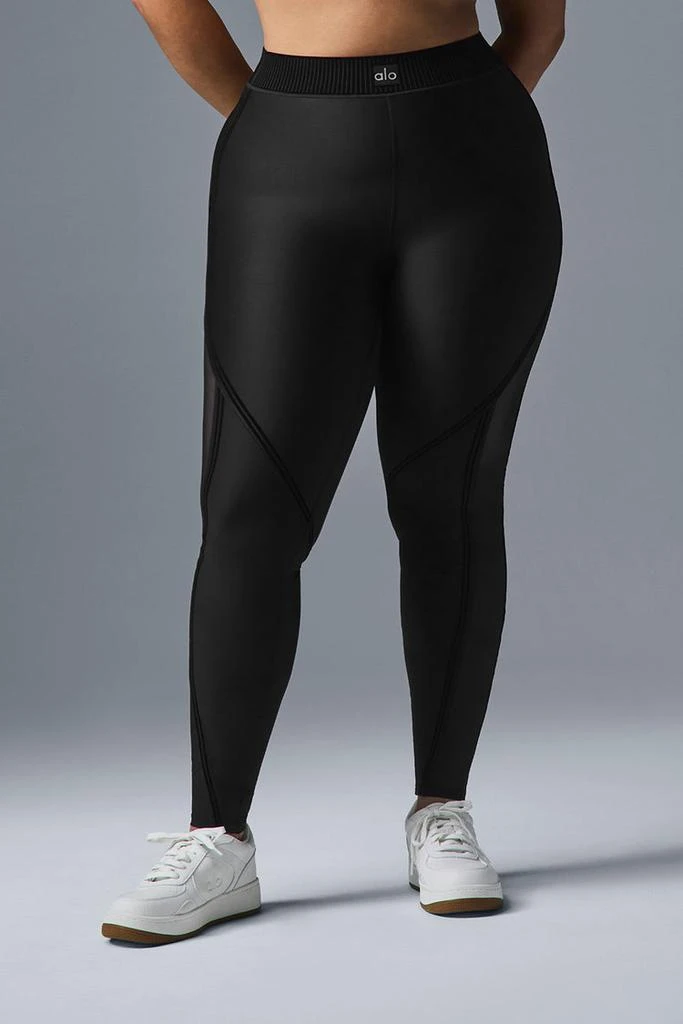 Alo Airlift Mesh Line Up High-Waist Legging - Black 9