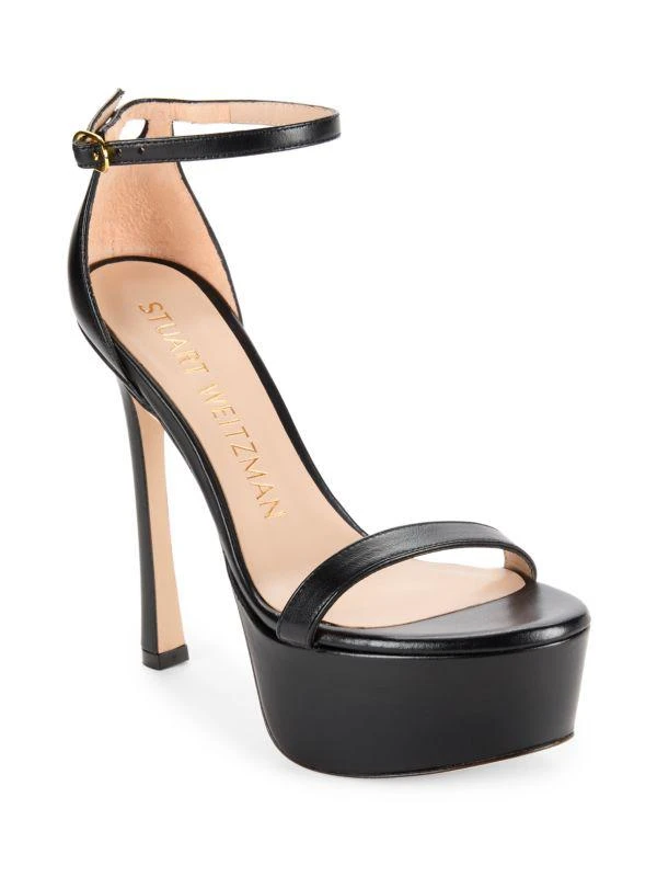 Stuart Weitzman Nudistcurve Leather Platform Sandals 2