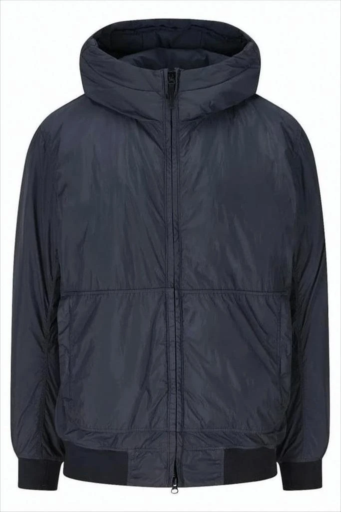 Stone Island Padded Jacket with High Collar and Front Zip by