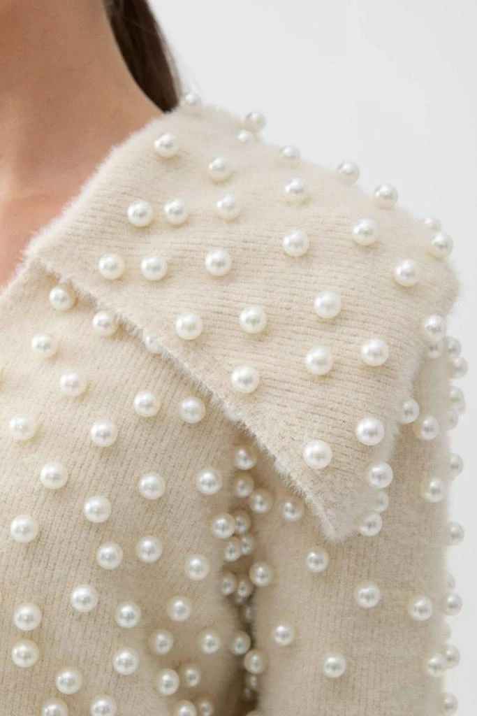 Nocturne Nocturne - Wide Neck Knit Polo Top 4