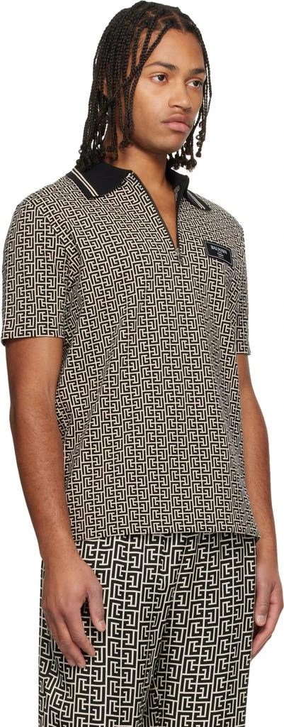 Balmain Black 
Beige Monogram Polo 2