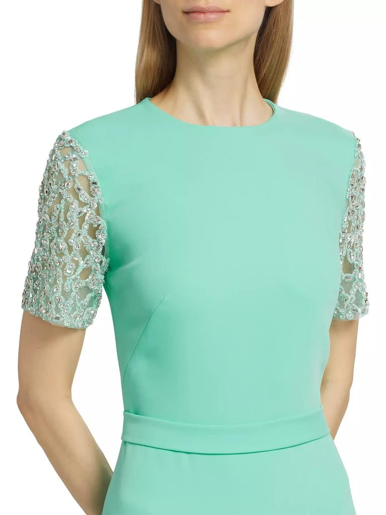 reem acra beaded cap sleeve dress Vintage-Inspired Reem Acra Wedding Dress