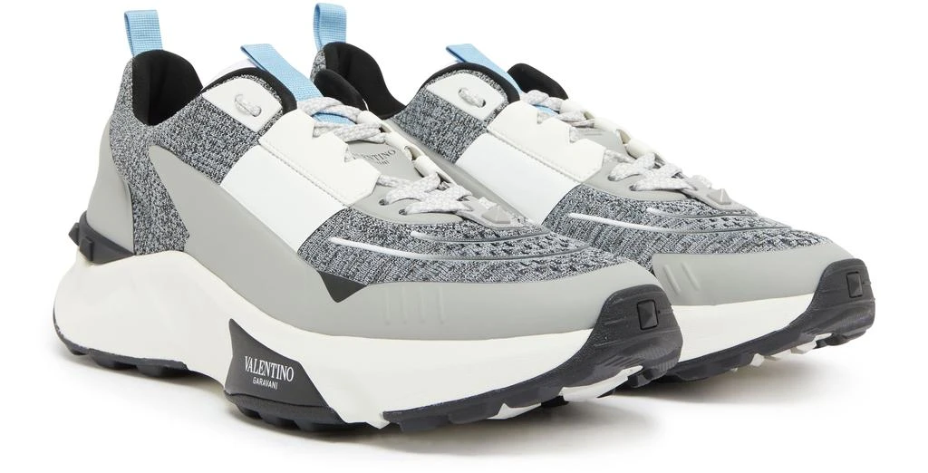 Valentino True Act openwork fabric and rubberized fabric sneakers 3