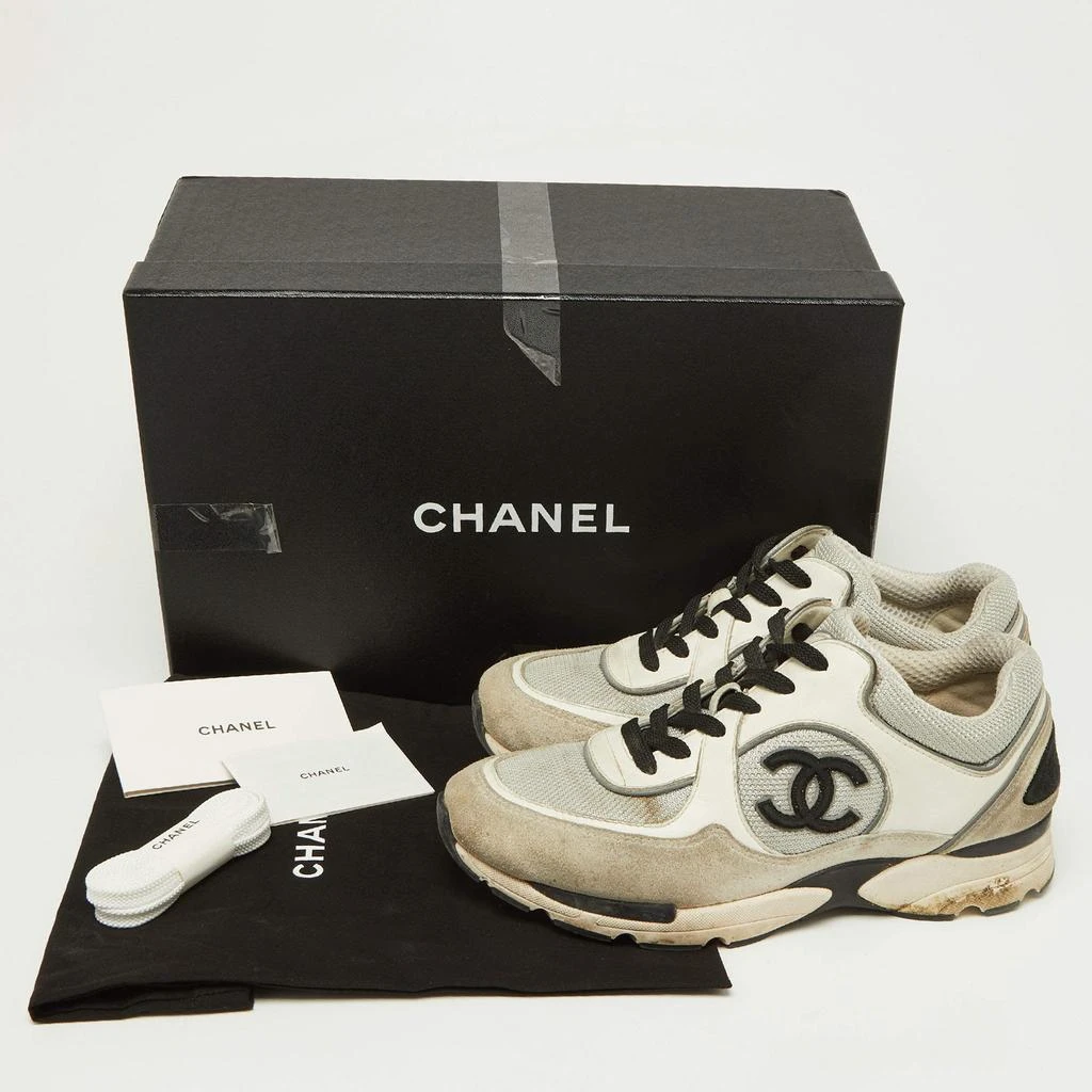 Chanel Chanel Tricolor Suede, Leather and Mesh CC Low Top Sneakers Size 38 10