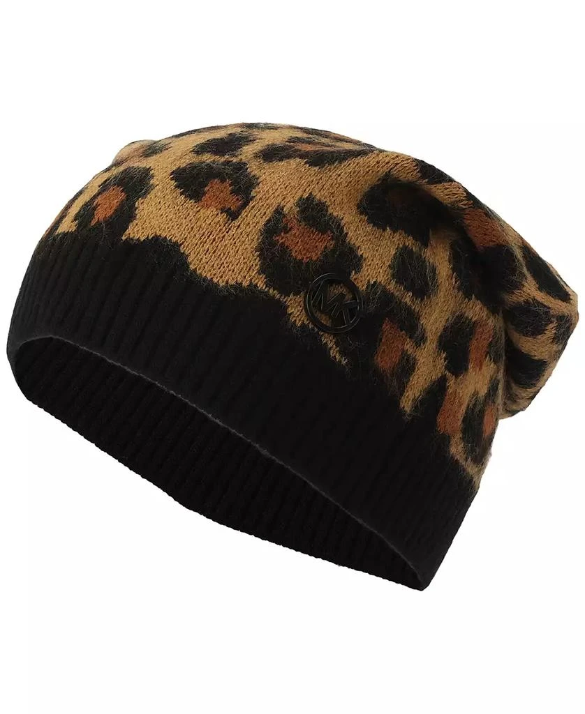 Michael Kors Women's Brushed Three Color Leopard Beanie 3