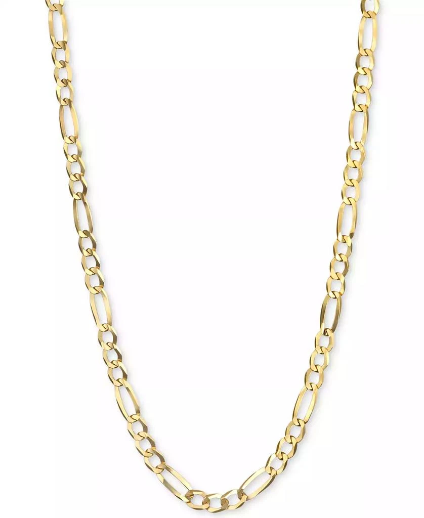 Italian Gold 22" Figaro Link Chain Necklace (3-1/5mm) in Solid 14k Gold 1