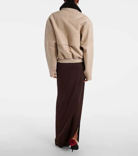 Magda Butrym Shearling-trimmed leather jacket 3
