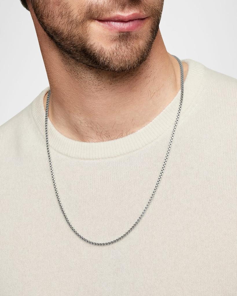 David Yurman Men's Double Box Chain Necklace in Silver, 2.6mm, 22"L