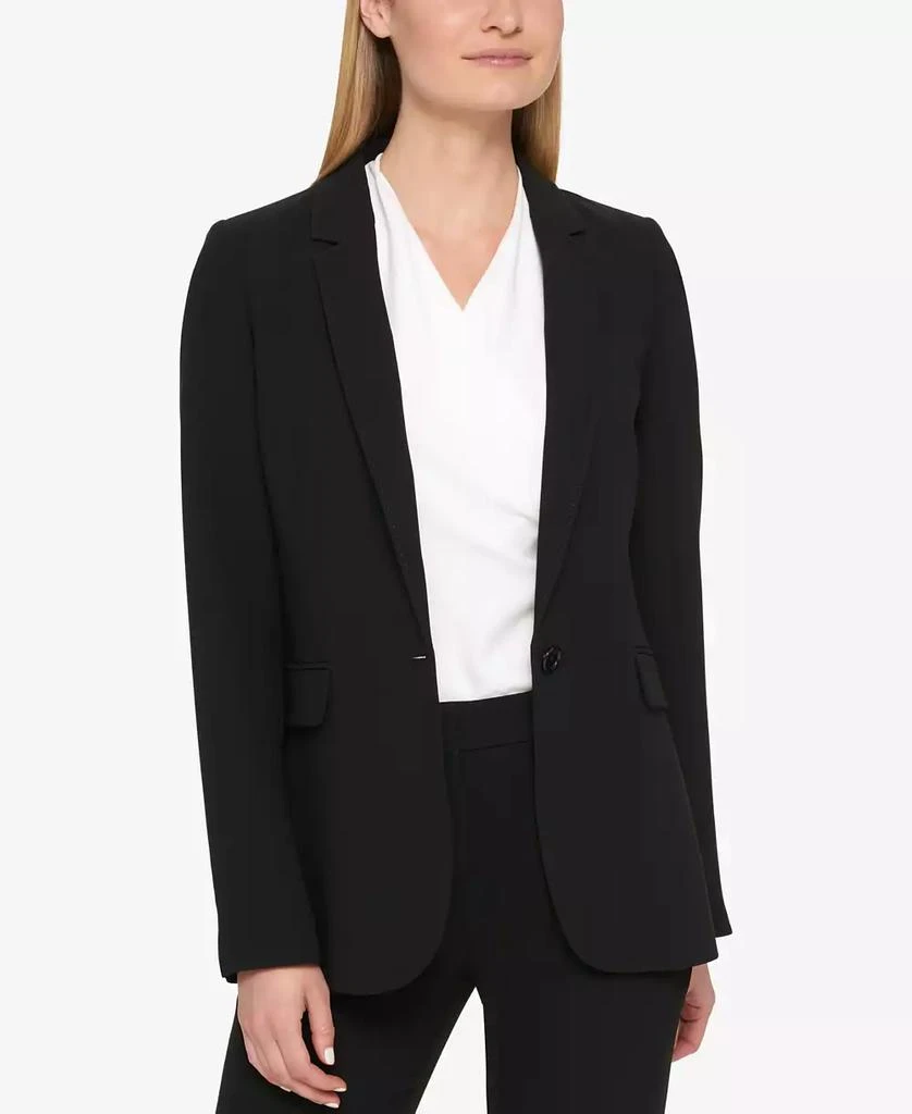 DKNY Petites Pick-Stitch Single-Button Blazer, Created for Macy's 1