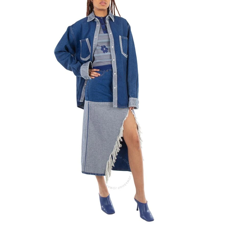 Marni Bleached Coated Denim Midi Skirt 2