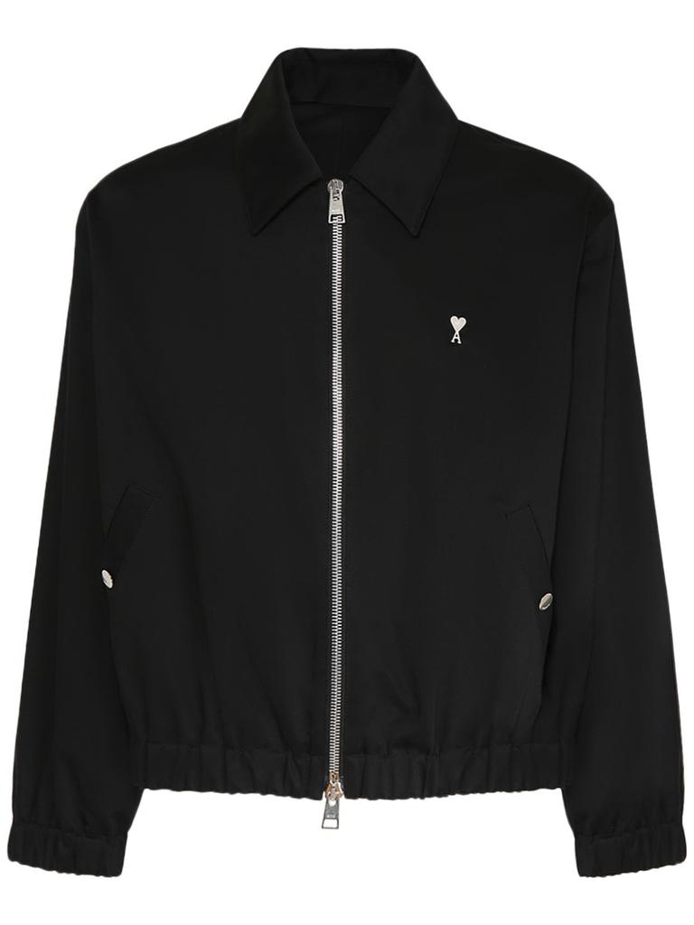 AMI PARIS Adc Cotton Satin Zipped Jacket