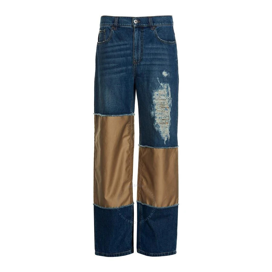 JW Anderson Men's Light Blue Distressed Straight Leg Jeans 1
