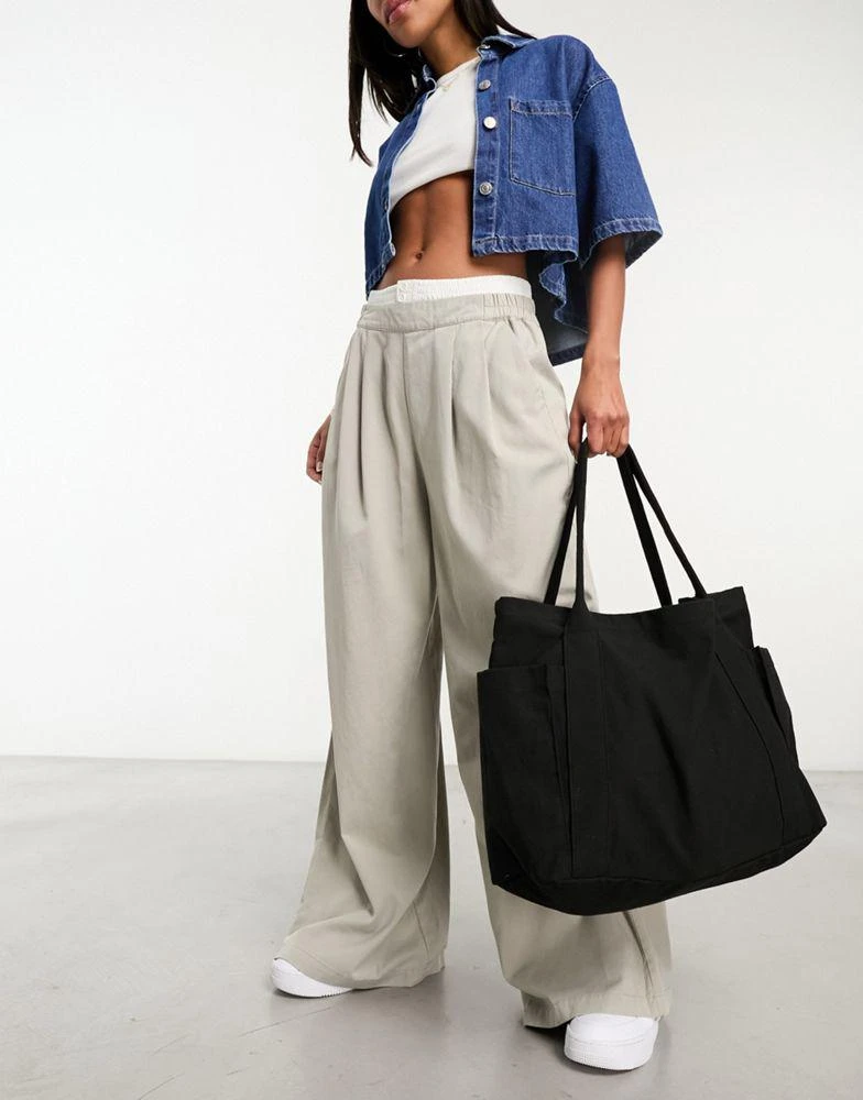 ASOS ASOS DESIGN oversized heavyweight canvas tote bag in black 1
