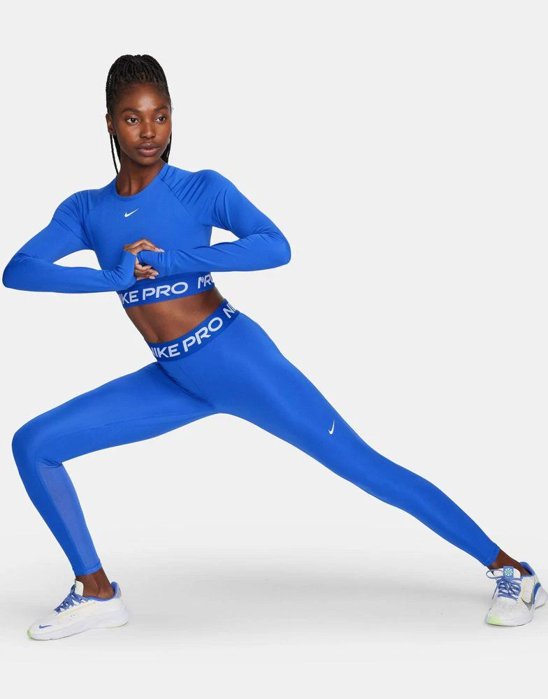 NIKE Nike Pro Training Dri-FIT 365 long sleeve crop top in hyper royal blue 2