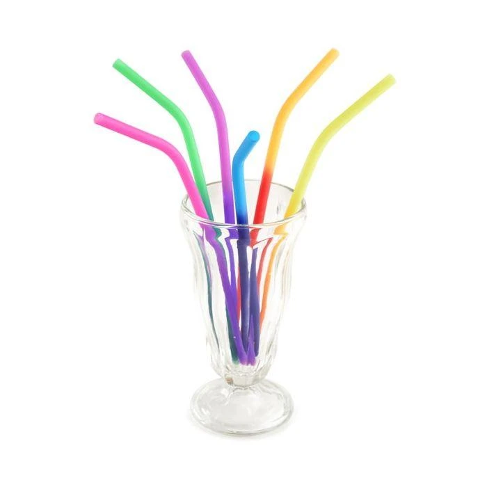 Norpro Silicone Reusable Color Changing Straws with Cleaning Brush, Set of 6 3