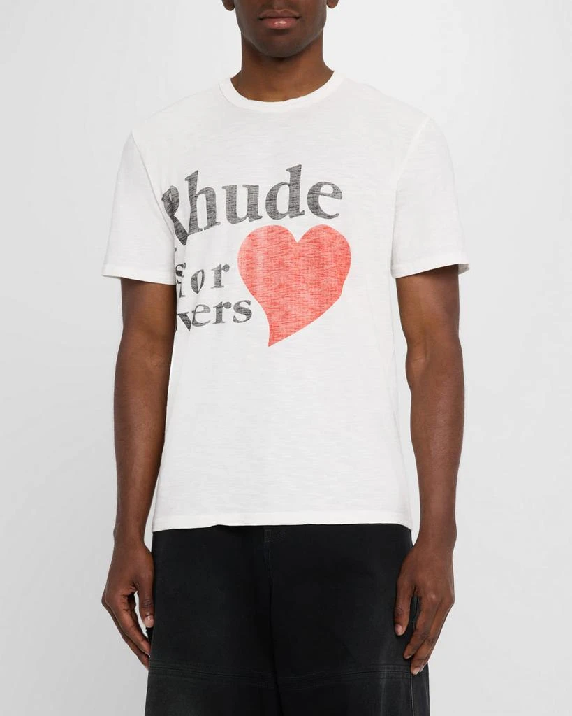 Rhude Men's Lovers Cotton Slub Graphic T-Shirt 4