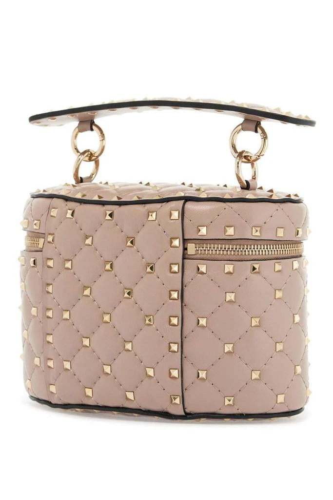 Valentino cylindrical vanity bag in powder leather with diamond pattern 2