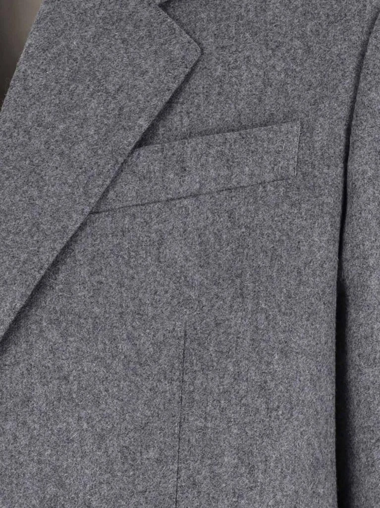 AMI Single-Breasted Grey Virgin Wool Blazer With Classic Lapel 4