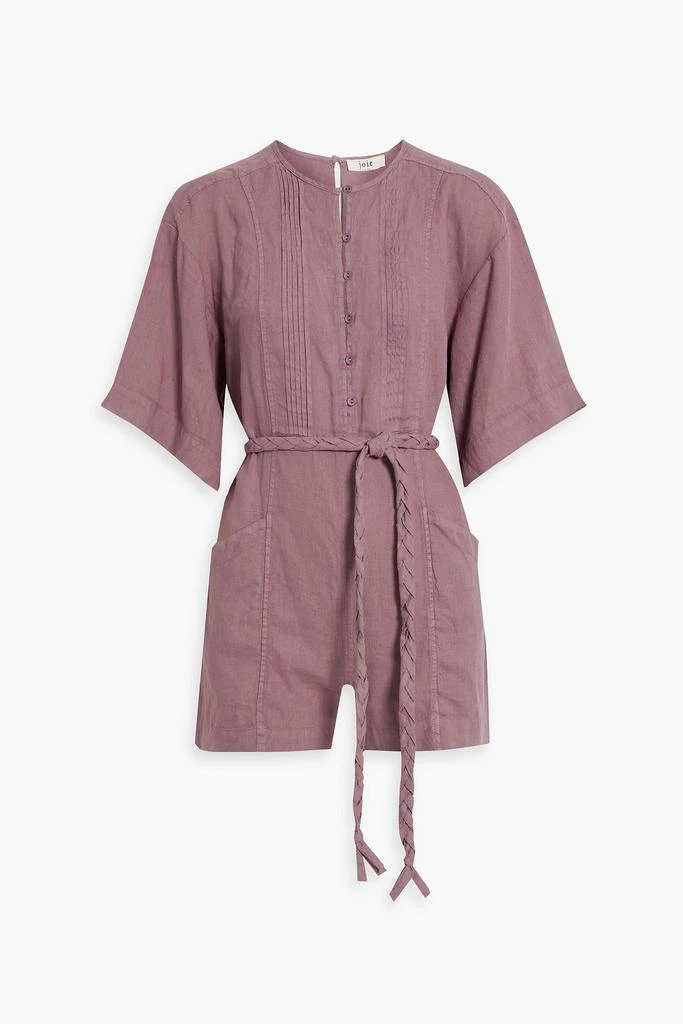 Joie Colin pintucked linen playsuit 1
