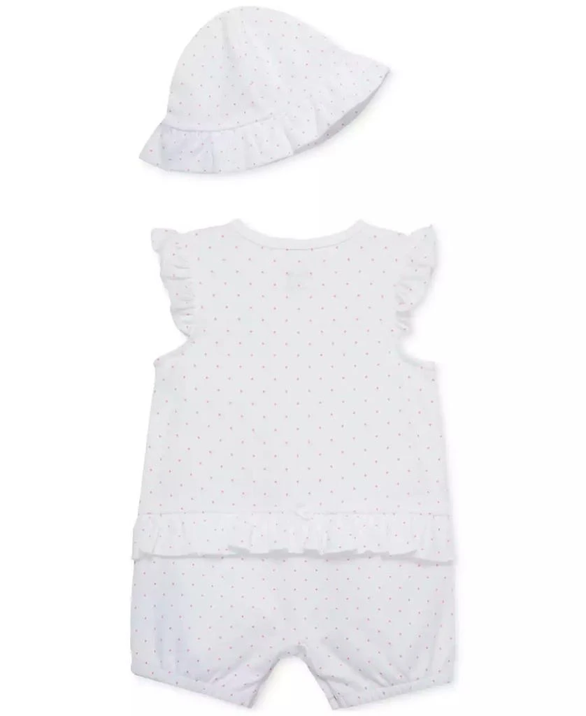 Little Me Baby Girls Sailboats Cotton Romper & Hat, 2 Piece Set 2