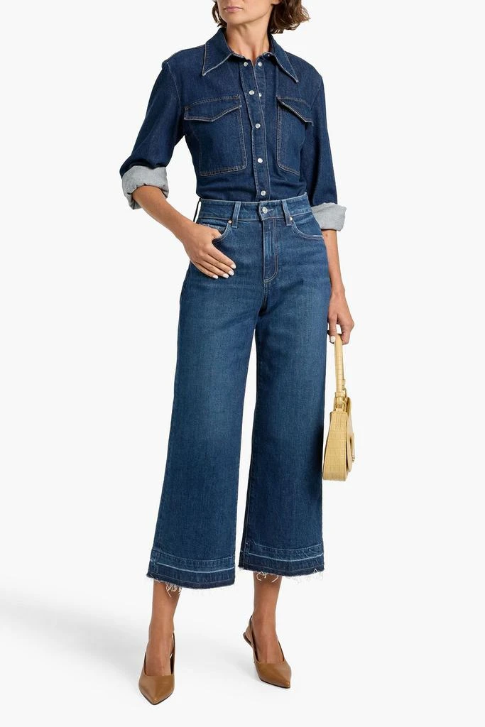 Paige Alana cropped distressed high-rise wide-leg jeans 2