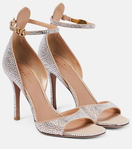 Valentino VLogo embellished leather sandals 1